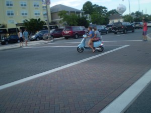 We saw quite a few female duos on scooters and such. 