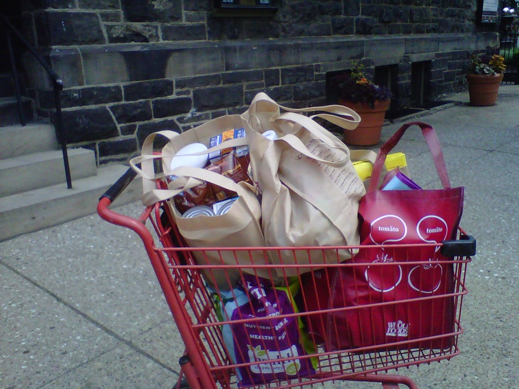 Use your buggy for good, like buying food to donate to a food pantry.