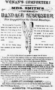 Ad for menstrual suspenders - Dear God. Image: Museum of Menstruation