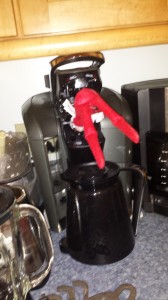 Belsnickel hid in the Keurig 2.0 because he knew I wouldn't look there. He's also judging us for destroying the earth.