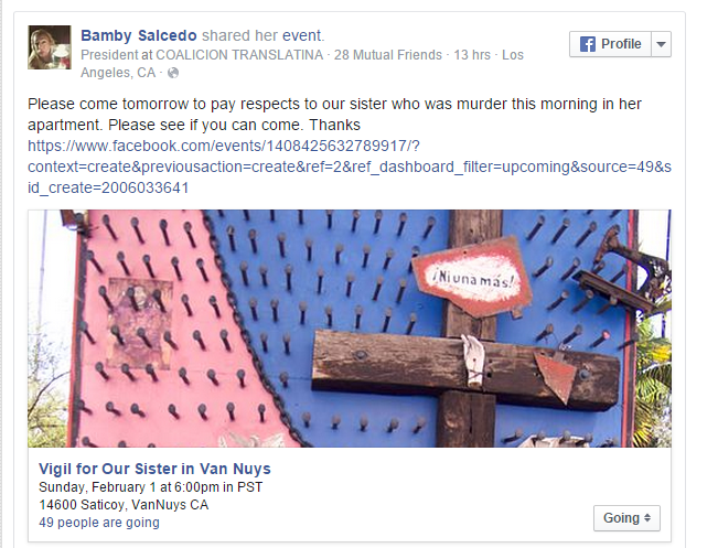 Vigil for Yasmine Payne