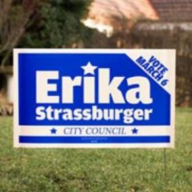 Erika Strassburger yard sign