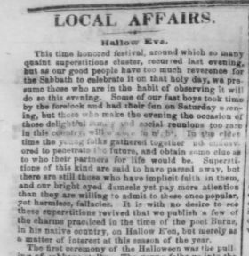 Pittsburgh Halloween History 1858