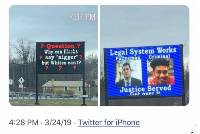 John Placek racist billboards Worthington Borough Armstrong County