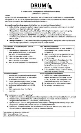 Reporting ICE raids on Social Media