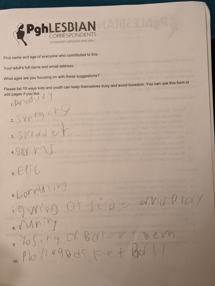 Suggestions of Things To Do