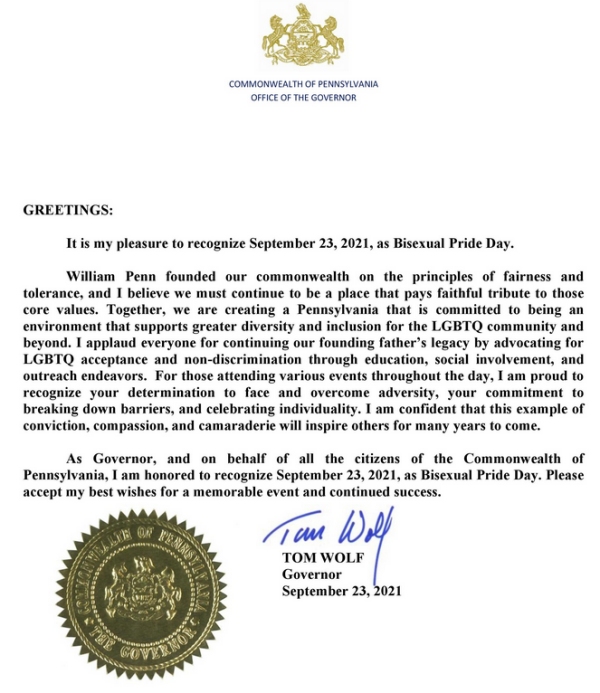 Governor Tom Wolf Proclamation