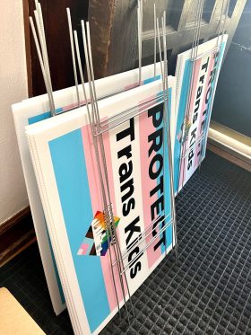 Protect Trans Kids signs
