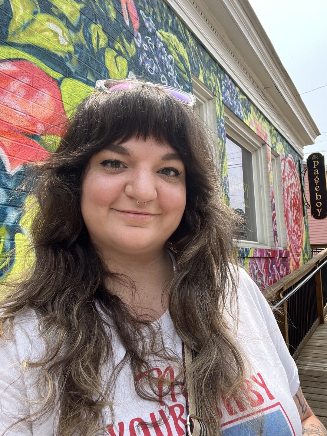 Young woman with long brown hair